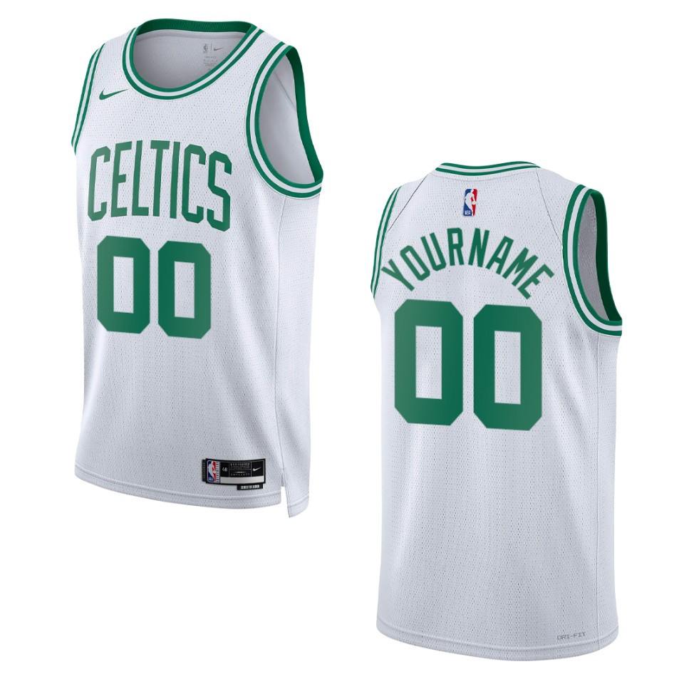 Men's Boston Celtics Custom #00 Association Edition White Swingman 2022-23 Jersey 2401CEPD